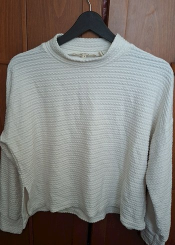 Kadın Beyaz Örgü Uzun Kollu Kazak - Görsel 3