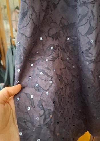 Gri Midi Drapeli Kadın Elbise - Görsel 3