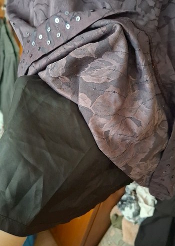 Gri Midi Drapeli Kadın Elbise - Görsel 5