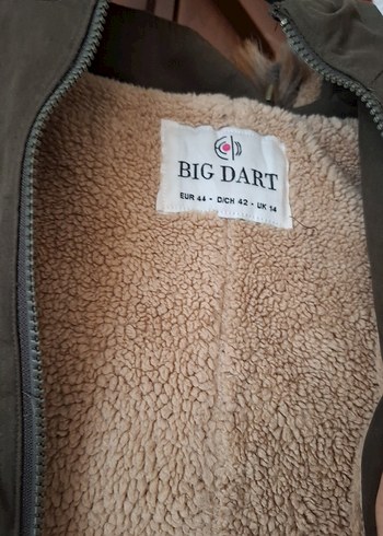 haki Nakışlı Uzun Kadın mont - Görsel 5