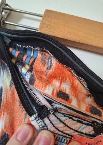 Renkli Piliseli Mini Straplez Elbise - Görsel 7