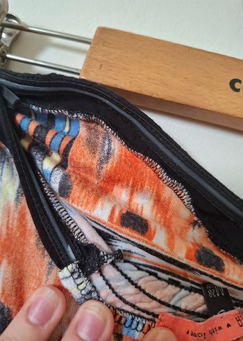 Renkli Piliseli Mini Straplez Elbise - Görsel 8