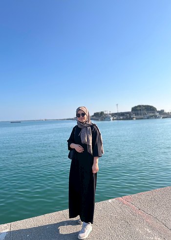 Zara Siyah Uzun Salaş Etnik Desenli Elbise