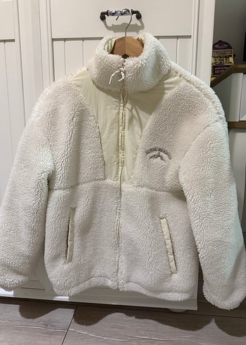 Beyaz Peluş Kadın mont