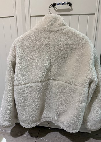 xs Beden Beyaz Peluş Kadın mont