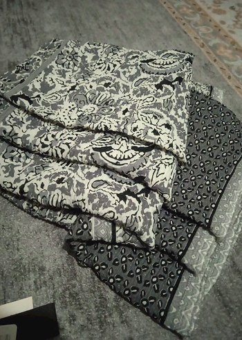 Bürümcüklü Fresh Scarf Bohem Gri Kadın Rosalie Desenli Şal