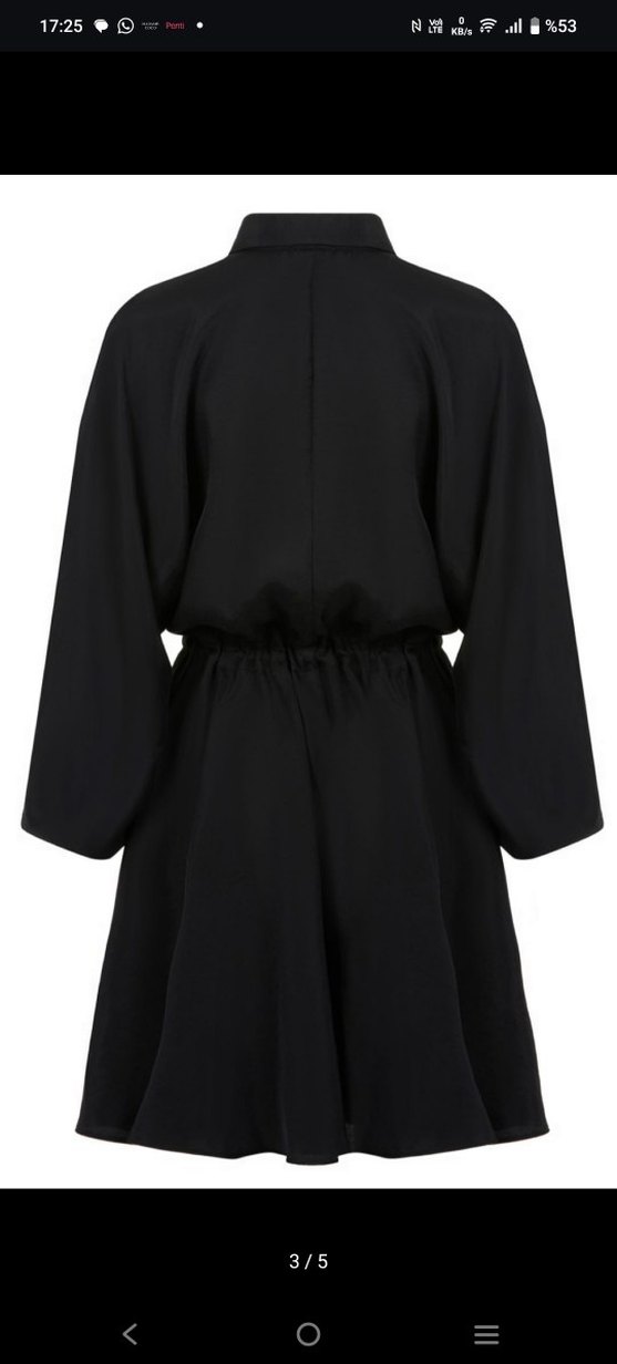 Siyah Uzun Kollu Kemerli Kadın Elbise - Görsel 2