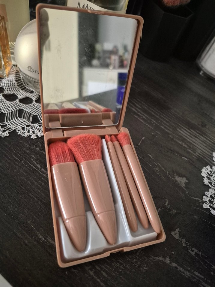 çanta boy makyaj fırça seti - Görsel 3