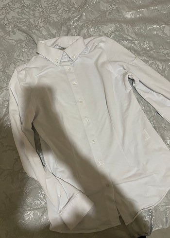 Düğmeli Beyaz erkek Gömlek - Görsel 2