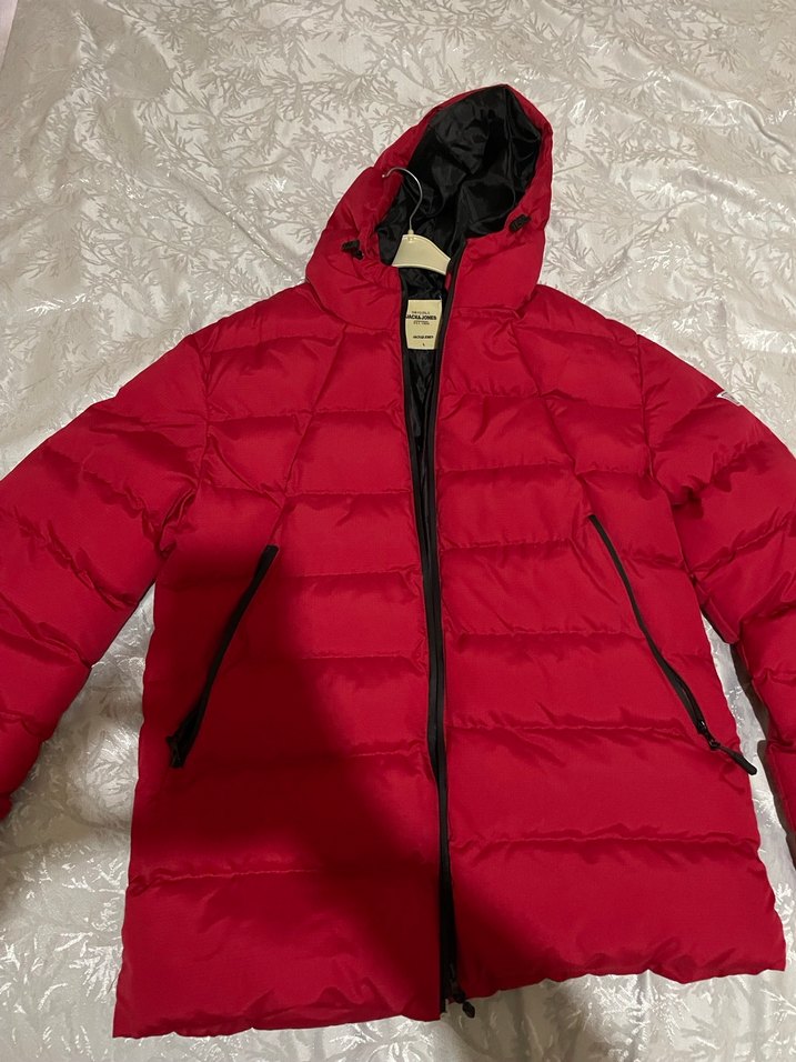 Kırmızı Fermuarlı erkek Kışlık Mont - Görsel 2