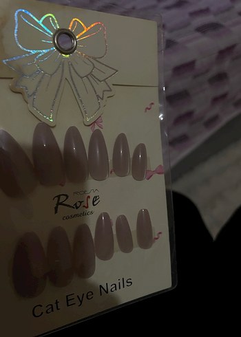 Bej Pastel Cat Eye Tırnak Süsü - Görsel 2