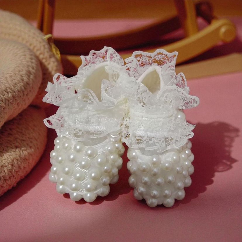 Kız Çocuk Beyaz Dantel Detaylı  Özel Ayakkabı - Görsel 2