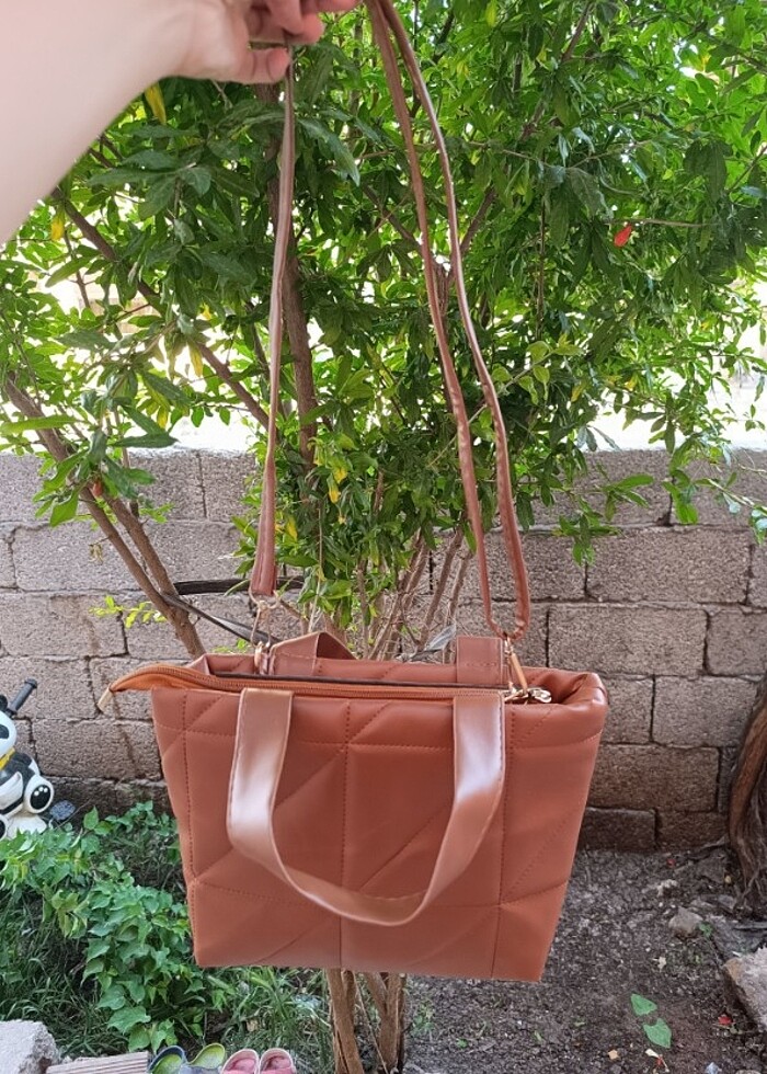 Kahverengi el ve omuz çantası - Görsel 2