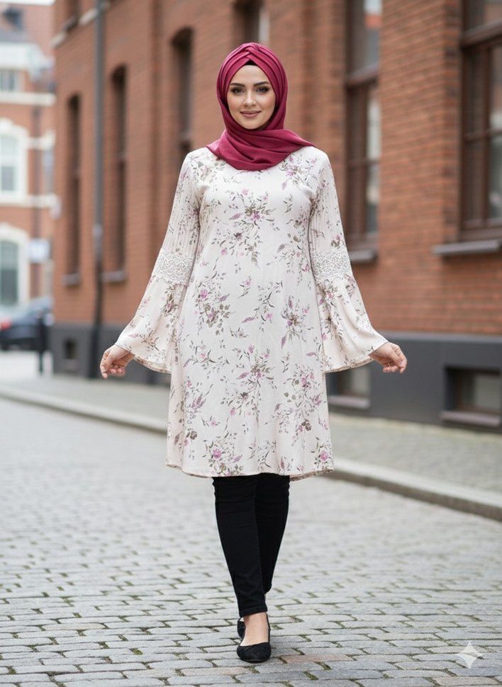 Uzun Kollu Kadın tunik - Görsel 2