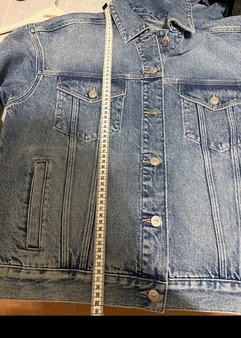 Düğmeli Mavi Kadın Denim Ceket - Görsel 4