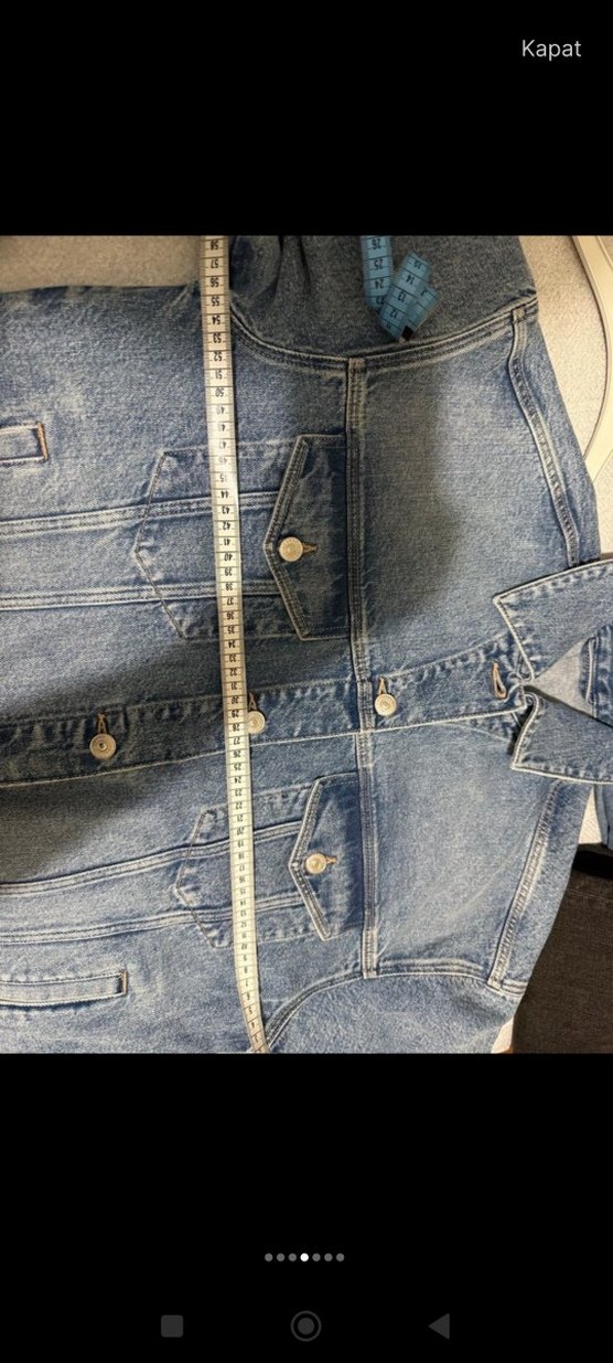 Düğmeli Mavi Kadın Denim Ceket - Görsel 2