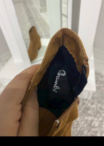 Bej Süet Kadın Topuklu Bot - Görsel 3