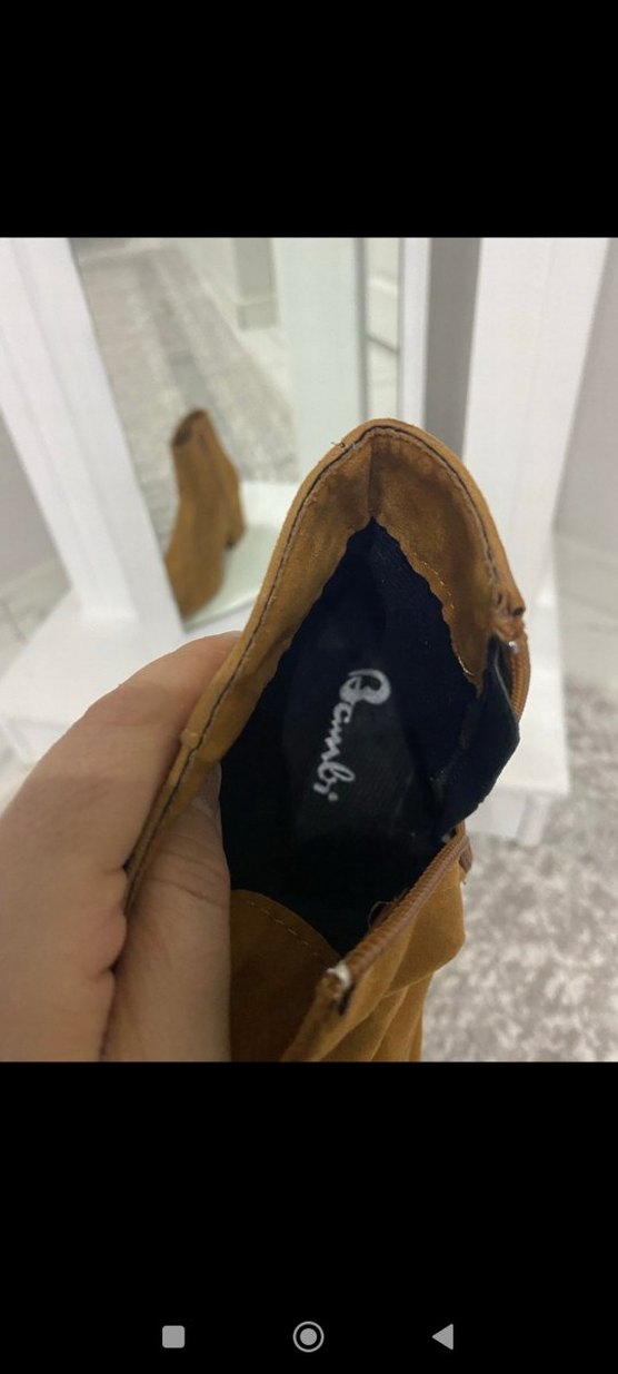 Bej Süet Kadın Topuklu Bot - Görsel 3