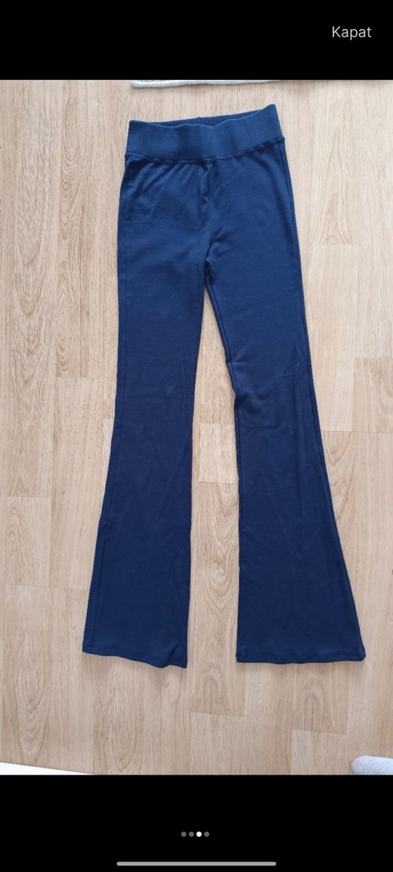 Bershka lacivert İspanyol paça eşofaman - Görsel 3