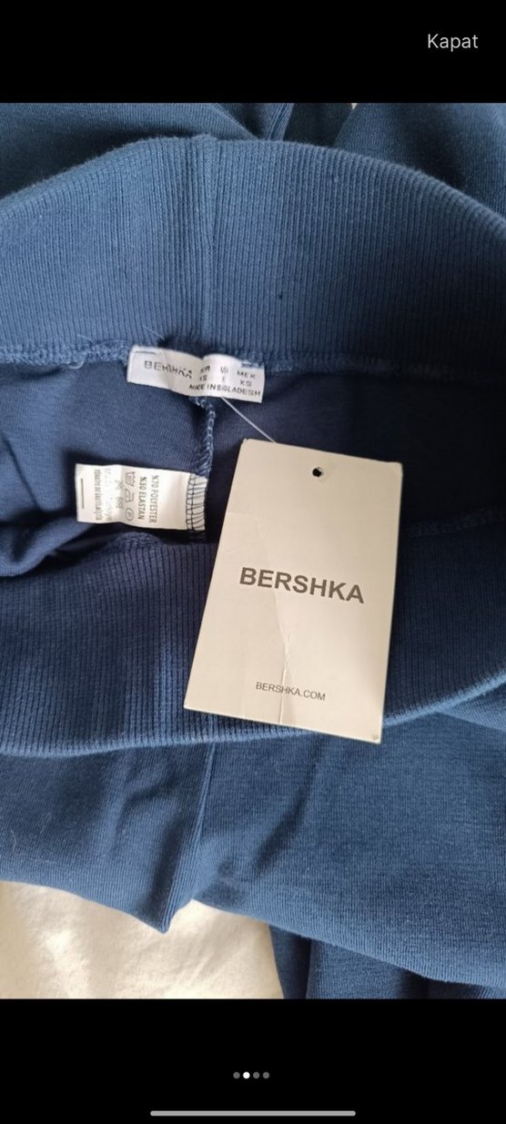Bershka lacivert İspanyol paça eşofaman - Görsel 2