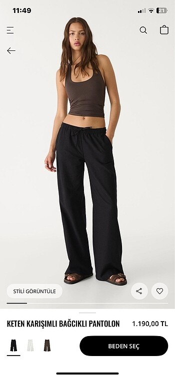 stradivarius keten pantolon
