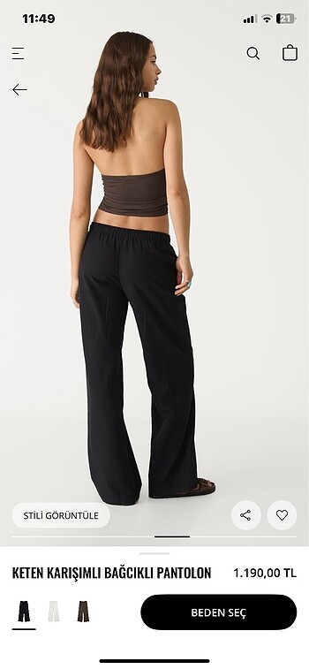 Stradivarius stradivarius keten pantolon