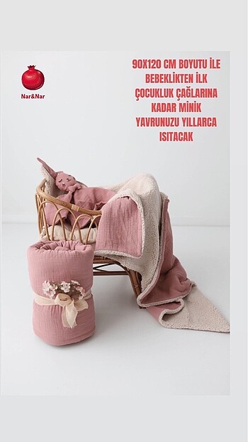 Müslin ve kuzu tüyü oeko-tex sertifikalı battaniye ve uyku arkad