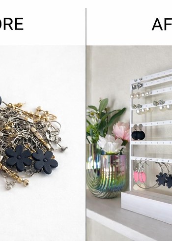 Beyaz Çok Katmanlı Küpe Düzenleyici - Görsel 3