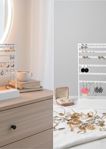 Beyaz Çok Katmanlı Küpe Düzenleyici - Görsel 2