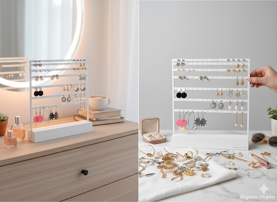 Beyaz Çok Katmanlı Küpe Düzenleyici - Görsel 2