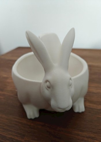 Beyaz Tavşan Figürlü Dekoratif Sepet - Görsel 3