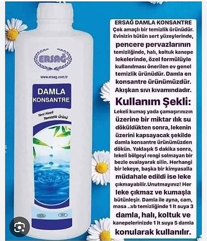 Ersağ damla konsantre