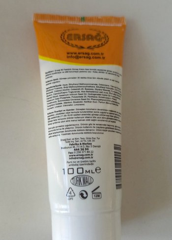 Ersağ Güneş Kremi SPF 50 - 100 ml - Görsel 3