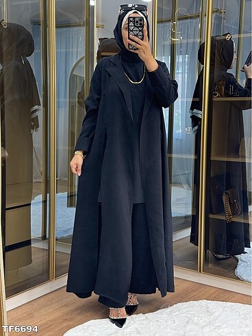 48 Beden çeşitli Renk Tesettür abaya takım tesettür üçlü takım