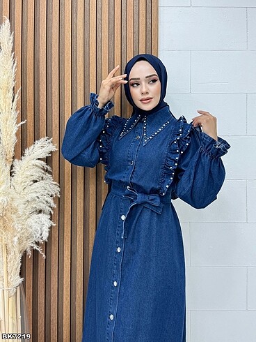 Diğer Tesettür kot elbise taşlı kot elbise