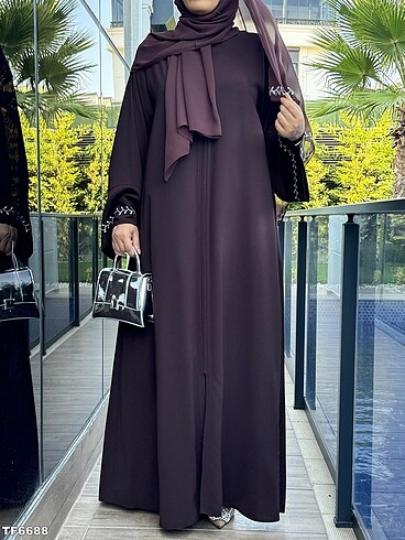 46 Beden çeşitli Renk Tesettür abaya takım şifon şal elbise abaya
