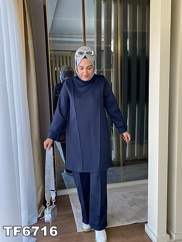 Tesettür scuba takım tunik pantolon takım