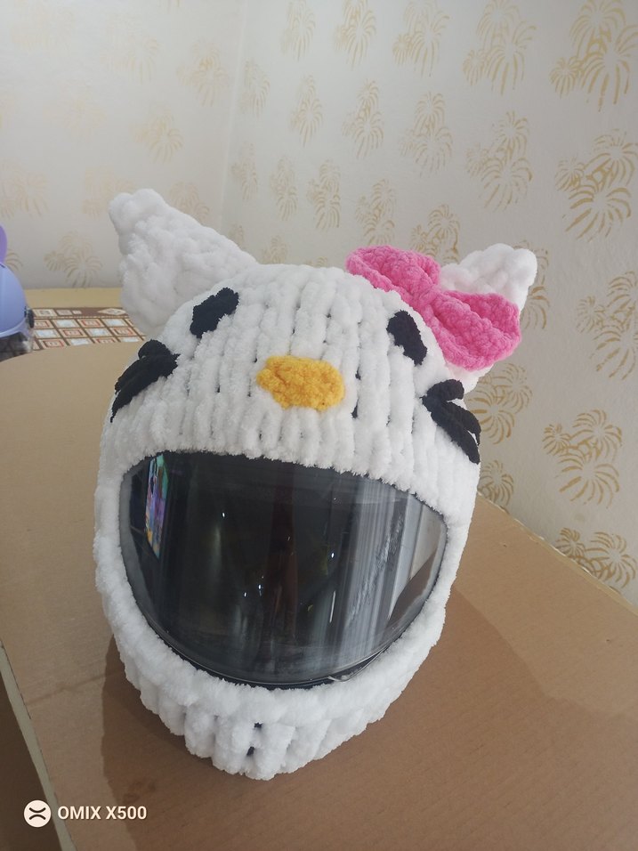 peluş kask kılıfı Hello kitty - Görsel 4