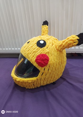 pikachu  Peluş kask kılıfı - Görsel 2