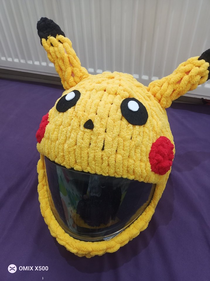 pikachu  Peluş kask kılıfı - Görsel 4