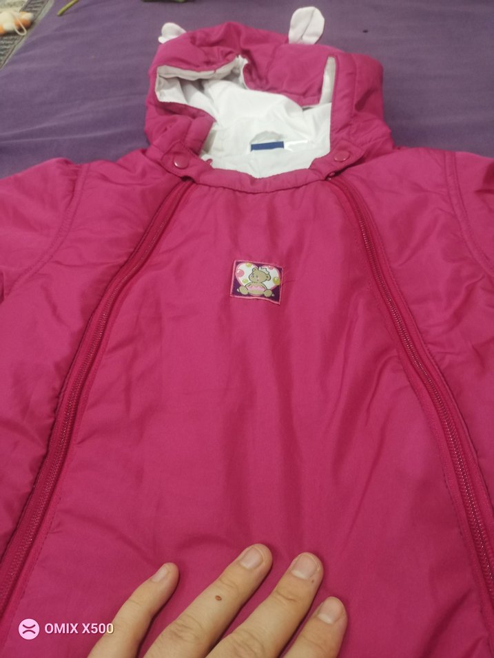 Fermuarlı Koyu Pembe Bebek Kız Tulumu - Görsel 3