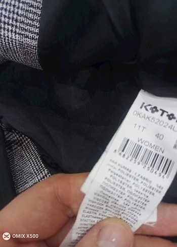 Gri Ekose Kadın Blazer Ceket - Görsel 8