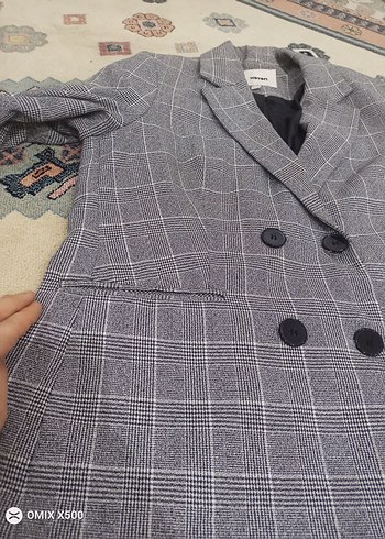Gri Ekose Kadın Blazer Ceket - Görsel 6
