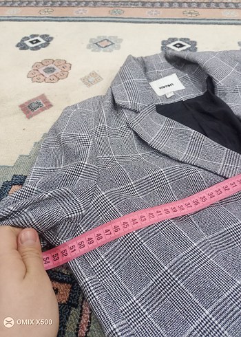 Gri Ekose Kadın Blazer Ceket - Görsel 4