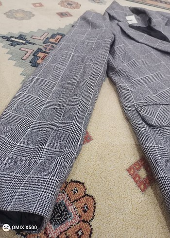 Gri Ekose Kadın Blazer Ceket - Görsel 2