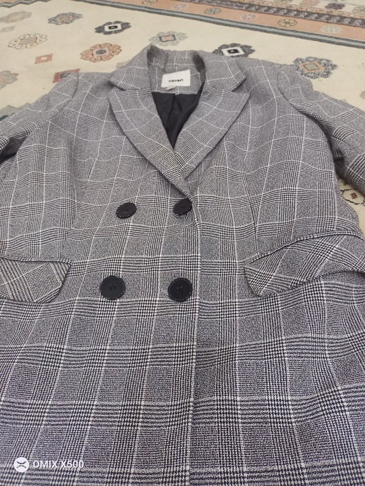 Gri Ekose Kadın Blazer Ceket - Görsel 3