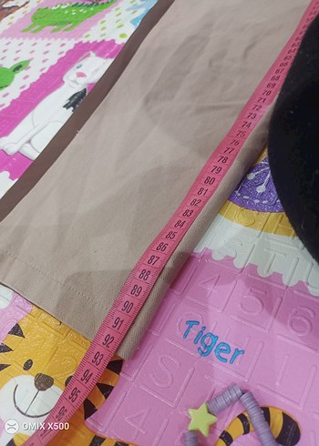 Bej İki Tonlu Deri Kadın Pantolon - Görsel 7