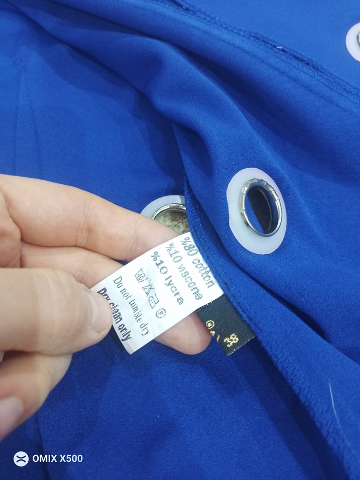 Düğmeli Mavi Mini Blazer Kadın - Görsel 4