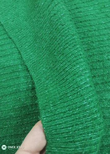 Yeşil Boğazlı Örgü Kadın Kazak - Görsel 4