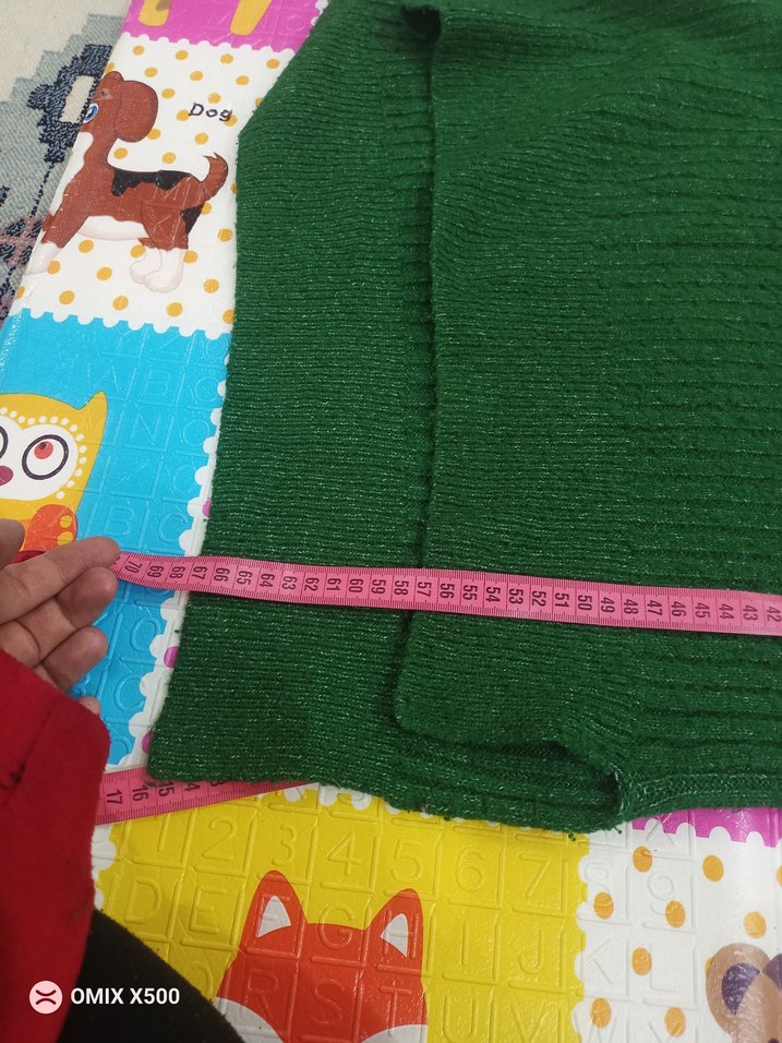 Yeşil Boğazlı Örgü Kadın Kazak - Görsel 3